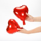 Воздушный шар фольгированный 10" «Сердце», с палочкой, красный - Фото 3