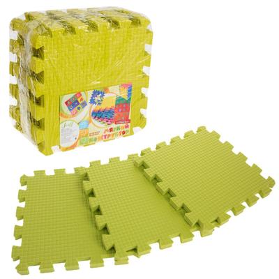 Детский коврик-пазл (мягкий), 9 элементов, толщина 1,8 см, цвет салатовый, термоплёнка
