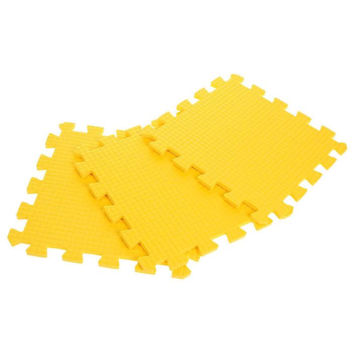 Детский коврик-пазл (мягкий), 9 элементов, толщина 0,9 см, цвет жёлтый, термоплёнка - Фото 1