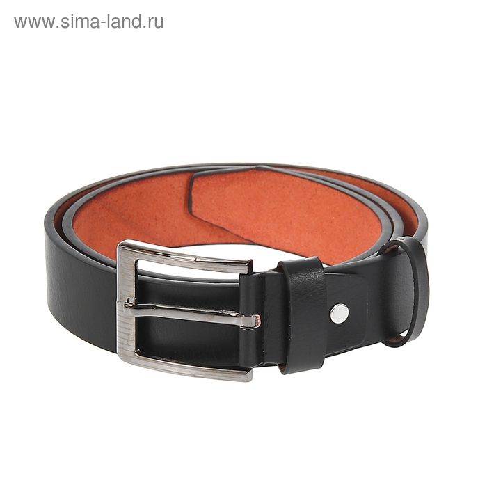 Ремень мужской, гладкий, винт, пряжка под серебро МИКС, ширина 4см, цвет чёрный - Фото 1