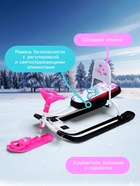 Снегокат «Тимка спорт 4-1 Бабочки», ТС4-1/Б2, со спинкой и ремнём безопасности - Фото 4