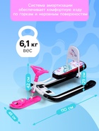 Снегокат «Тимка спорт 4-1 Бабочки», ТС4-1/Б2, со спинкой и ремнём безопасности - Фото 5