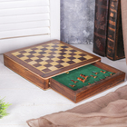 Шахматы магнитные, 25.5×25.5×4 см, дерево шишам - Фото 1