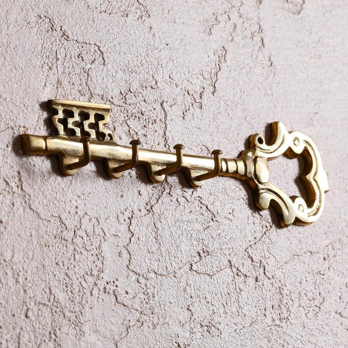 Ключница "Ключ" латунь 20х5,5х2 см - Фото 1