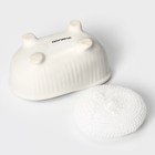 Подставка с губкой Доляна «Переплетение», 250 мл, белая - Фото 6