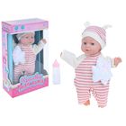 Пупс мягконабивной "Любимый малыш" с бутылочкой и игрушкой, БОНУС - картонная куколка, вырезная одежда для куклы - Фото 2