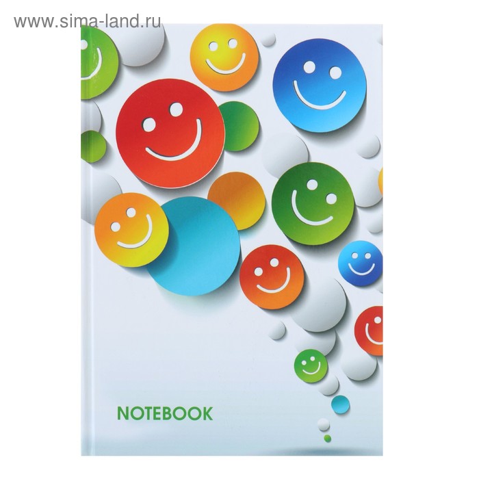 Колледж-тетрадь А5, 160 листов в клетку "Смайлики", твёрдая обложка - Фото 1