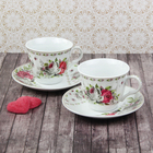 Набор чайный "Цветочный маскарад", 4 предмета: чашка 210 мл, блюдца - Фото 1