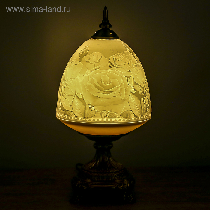 Лампа настольная керамический абажур "Розарий" 36,5х19 см - Фото 1