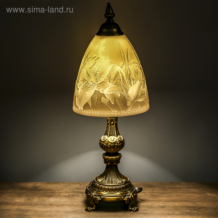 Лампа настольная керамический абажур "Лилии" 55х21 см - Фото 1
