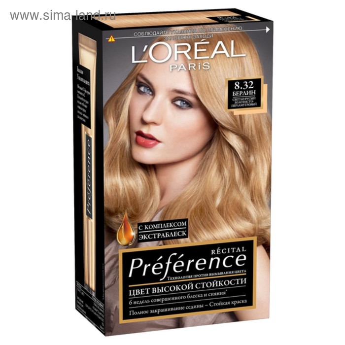 Краска для волос L'Oreal Preference Recital «Берлин», тон 8.32, светло-русый перламутровый - Фото 1