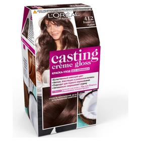 Краска для волос L'Oreal Casting Creme Gloss, без аммиака, тон 412, какао со льдом