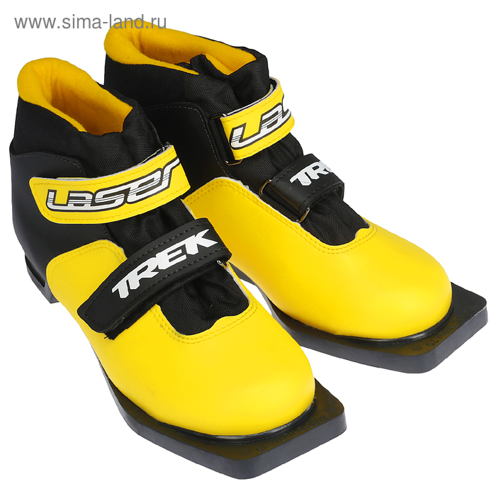 Ботинки лыжные TREK Laser NN75 ИК, цвет жёлтый, лого белый, размер 37