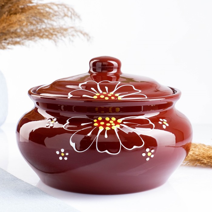 Пельменница Псковский гончар, керамика, 1.8 л, 15×20.8 см, коричневая - Фото 1