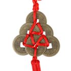 Подвеска 6 монет d=2,5 см бронзовый перевязаны с узлом счастья - Фото 2