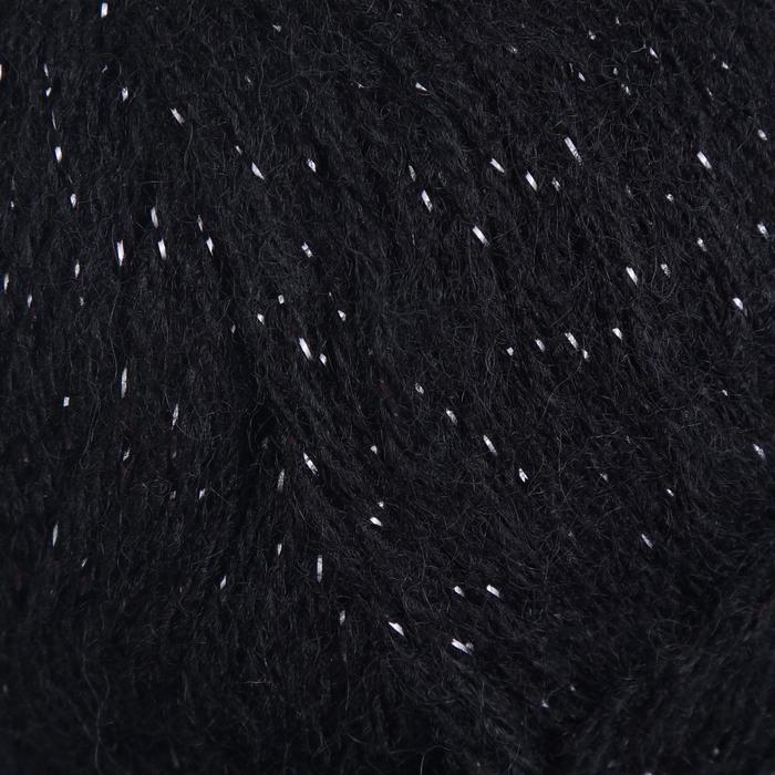 Пряжа для вязания спицами, крючком ALIZE, Angora Gold Simli, 75% акрил, 20% шерсть, 5% металлик, 500 м/100 г, (60 чёрный) - Фото 1