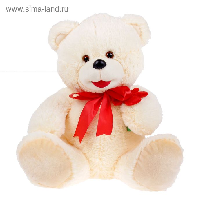 Мягкая игрушка «Медведь с цветком средний», цвета МИКС - Фото 1
