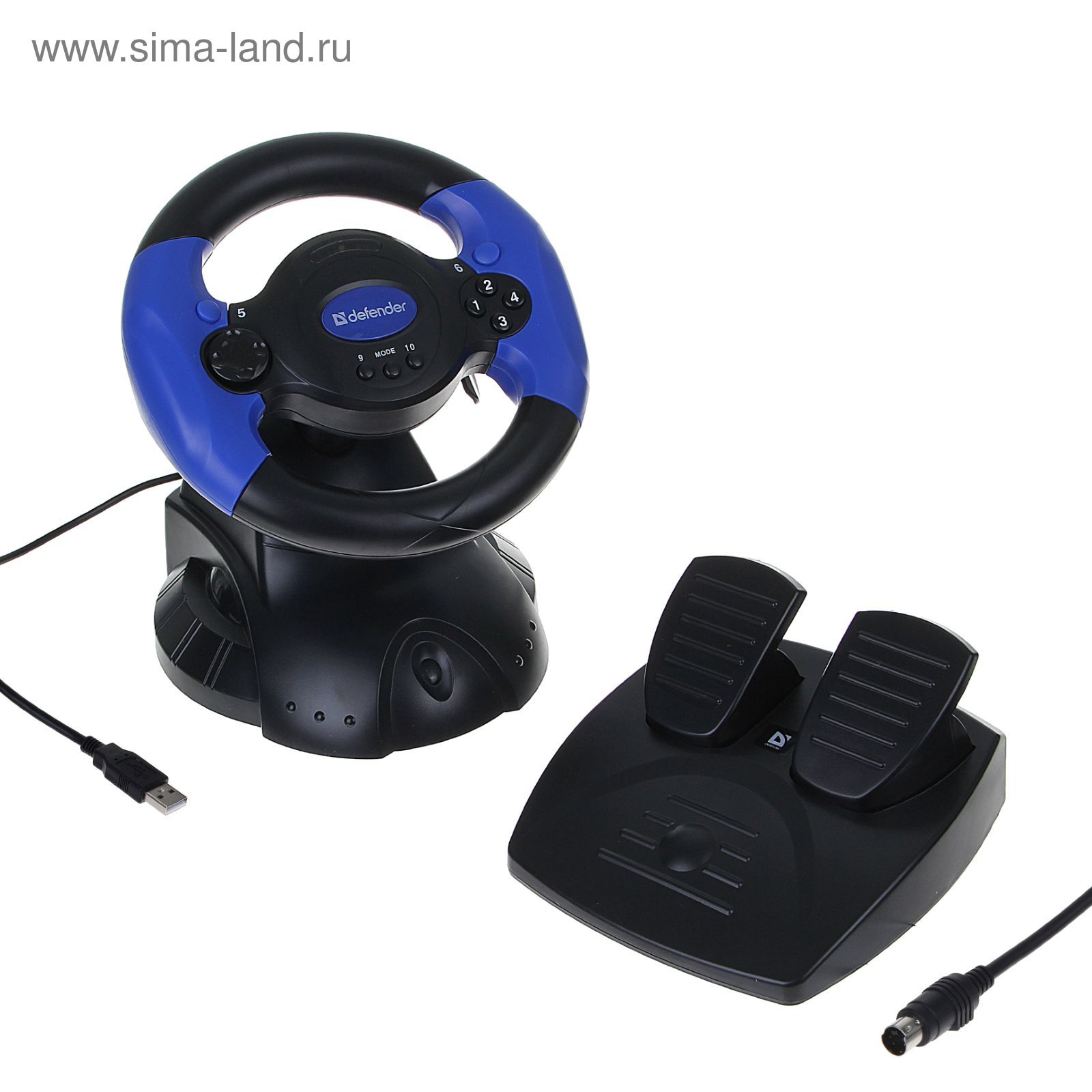 Руль DEFENDER Adrenaline Mini LE, проводной, мини, для PC, 2 педали, USB  (1228409) - Купить по цене от 2 174.00 руб. | Интернет магазин SIMA-LAND.RU