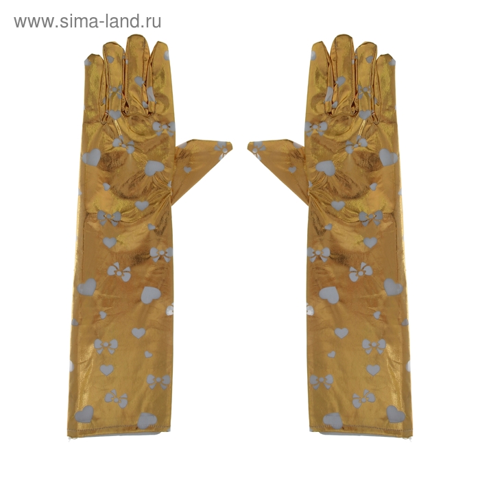 Карнавальные перчатки "Сердечки", цвета МИКС - Фото 1