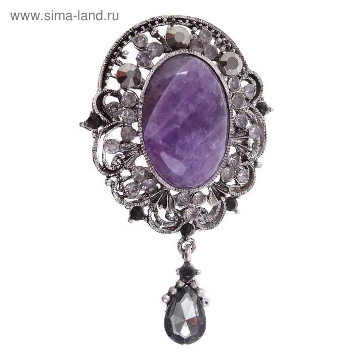 Брошь винтаж «Аметист» со стразами - Фото 1