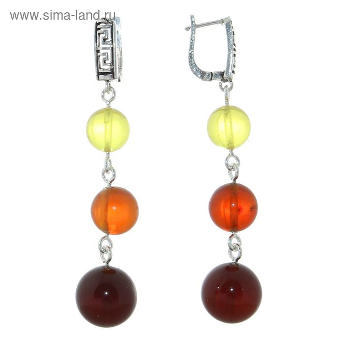Серьги «Янтарь» шарики, цветной - Фото 1