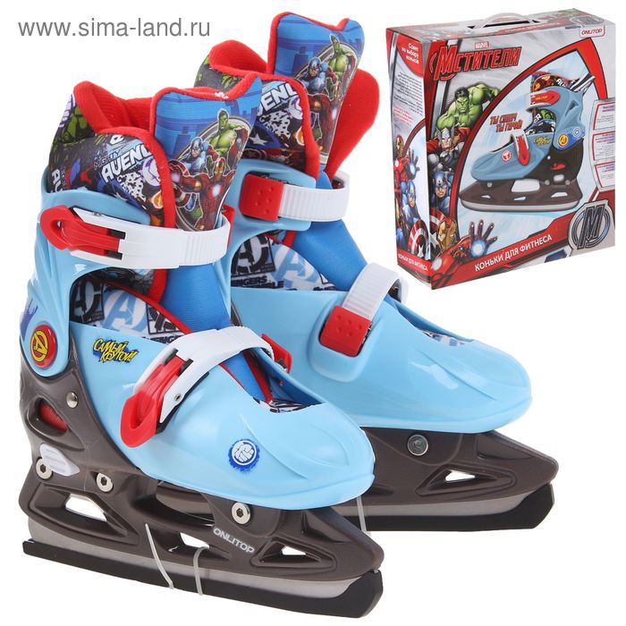 Коньки детские "Команда Мстители", размер 33-36 - Фото 1