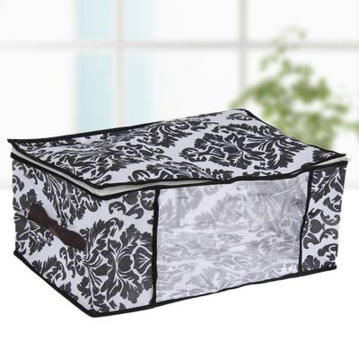 Кофр для хранения вещей «Вензель», 45×30×20 см, цвет чёрно-белый