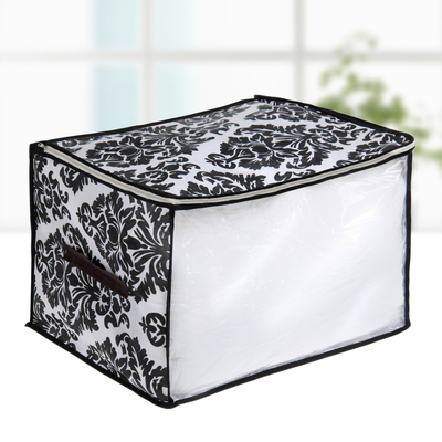 Кофр для хранения вещей «Вензель», 45×35×30 см, цвет чёрно-белый