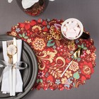 Набор салфеток "Доляна" Хохлома, 30х40 см - 2шт, овал, 100% полиэстер - Фото 1