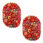 Набор салфеток "Доляна" Хохлома, 30х40 см - 2шт, овал, 100% полиэстер - Фото 2