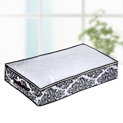 Кофр для хранения вещей «Вензель», 80×45×15 см, цвет чёрно-белый