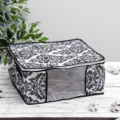 Кофр для хранения вещей «Вензель», 45×45×20 см, цвет чёрно-белый