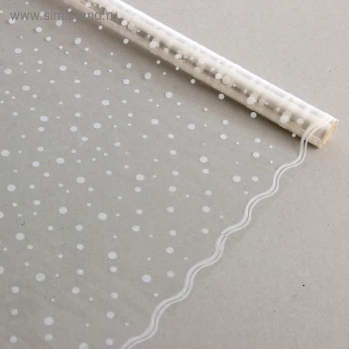 Пленка для цветов и подарков "Горох с каймой" белый 0.7 х 7 м, 40 мкм - Фото 1