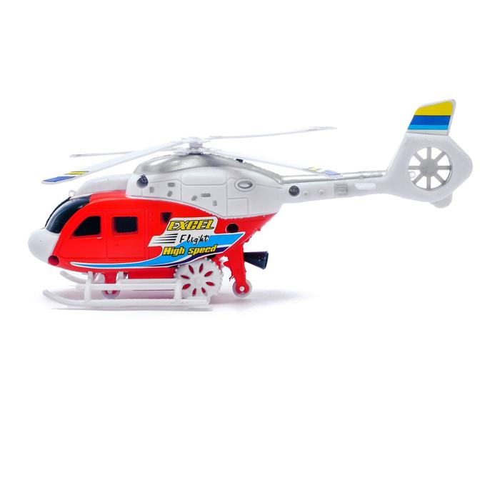 Вертолёт заводной «Спасатель», цвет МИКС - фото 1905351270