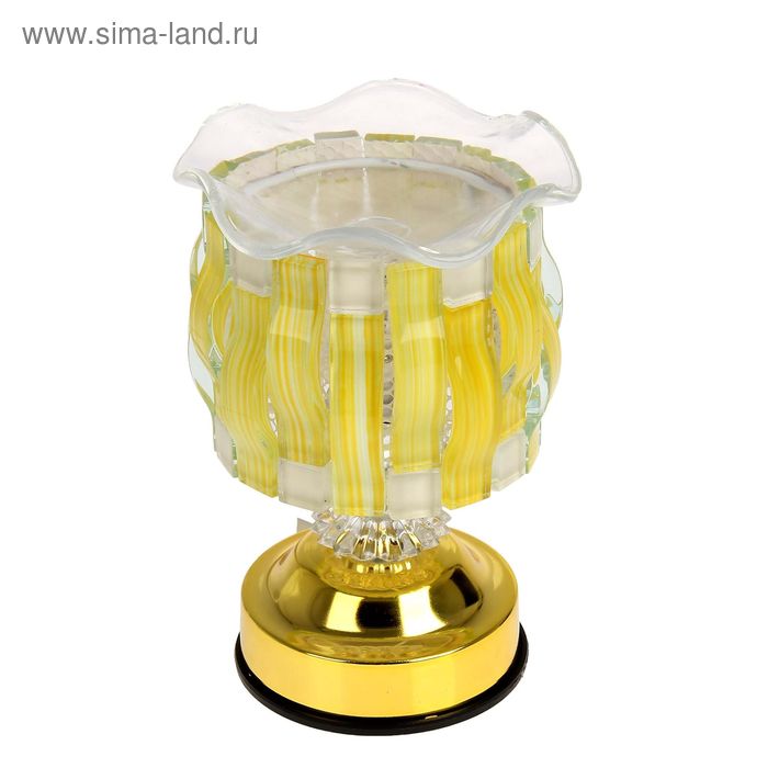 Аромалампа "Волна" лимонный цвет 220V сенсорное вкл/выкл. 16,5х10х10 см - Фото 1