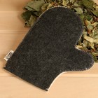 Рукавица для бани и сауны, полиэфир 70%, шерсть 30%, белая, серая, Добропаровъ - Фото 2