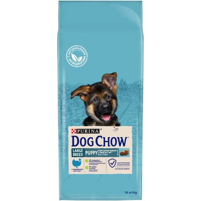 Сухой корм DOG CHOW PUPPY LARGE BREED для щенков крупных пород, индейка, 14 кг