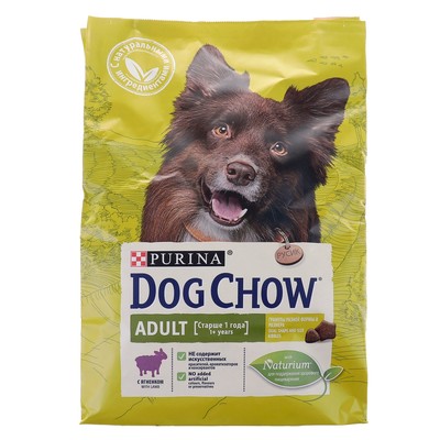Сухой корм DOG CHOW для собак, ягненок, 2.5 кг