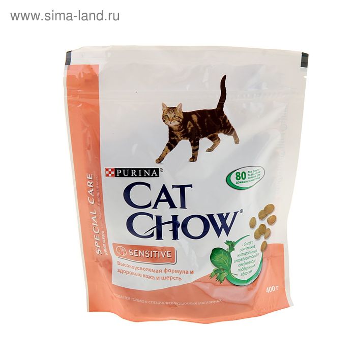 Сухой корм CAT CHOW для кошек с чувствительным пищеварением, 400 г - Фото 1