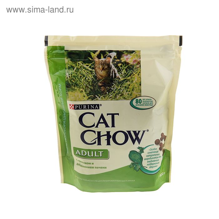 Сухой корм CAT CHOW для кошек, кролик/печень, 400 г - Фото 1