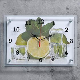 Часы-картина настенные, серия: Кухня, "Лайм и лед"25х35 см