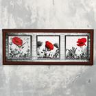 Часы-картина настенные, серия: Цветы, "Красный мак", 35 х 100 см, микс - Фото 1
