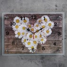 Часы-картина настенные, серия: Цветы, "Ромашки в форме сердца", 25 х 35 см - фото 297763547