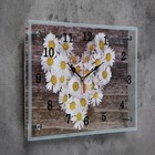 Часы-картина настенные, серия: Цветы, "Ромашки в форме сердца", 25 х 35 см - Фото 2