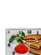 Часы-картина настенные, интерьерные "Блины с красной икрой", бесшумные, 25 х 35 см - Фото 3