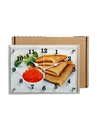 Часы-картина настенные, интерьерные "Блины с красной икрой", бесшумные, 25 х 35 см - Фото 6