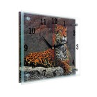 Часы-картина настенные, серия: Животный мир, "Леопард"25х35 см - Фото 2