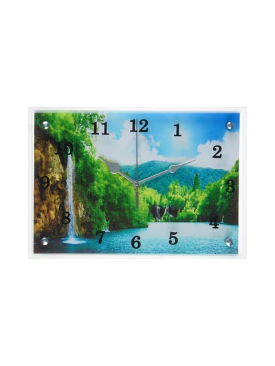 Часы-картина настенные, интерьерные «Горный водопад» бесшумные, 25×35 см