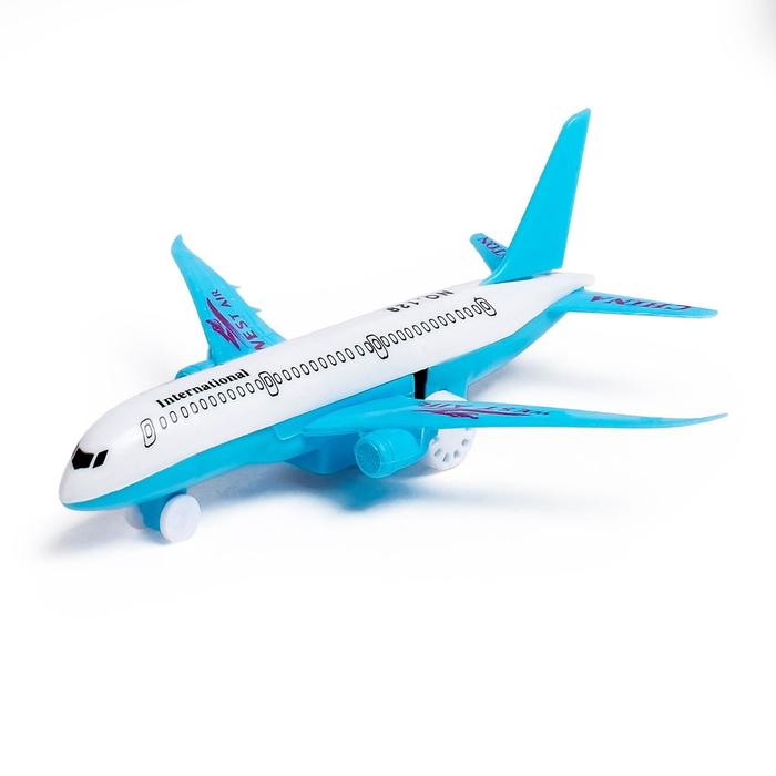 Самолёт инерционный «Авиалайнер», цвета МИКС - фото 1883243853