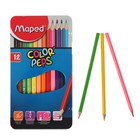 Карандаши трёхгранные, 12 цветов Maped Color Peps, в металлической коробке - Фото 1